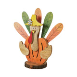 Wood Turkey Figurine 15.75" Rustic Thanksgiving Decor