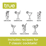 7-Cocktail Recipe Stainless Steel & Glass Shaker - 13.5 oz