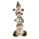 Cozy Brown Snowman Stack
