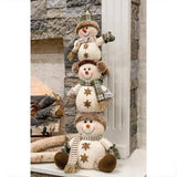 Cozy Brown Snowman Stack