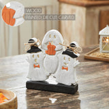 Wood Ghost Figurine 8.5" Rustic Farmhouse Halloween Decor