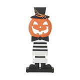 Jack-O'-Lantern with Top Hat Halloween Shelf Sitter 17.5"