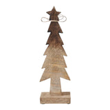 Christmas Tree Two-Toned Natural Wood Figurine 11.75in