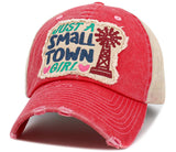 Just A Small Town Girl Meshback Ballcap: BLK-KHK