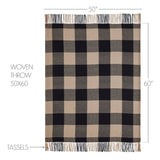 Black Tan Buffalo Check Woven Throw Blanket 50x60