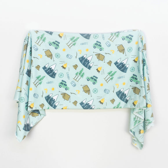 Extra Soft Stretchy Knit Swaddle Blanket: Outdoor Adventure